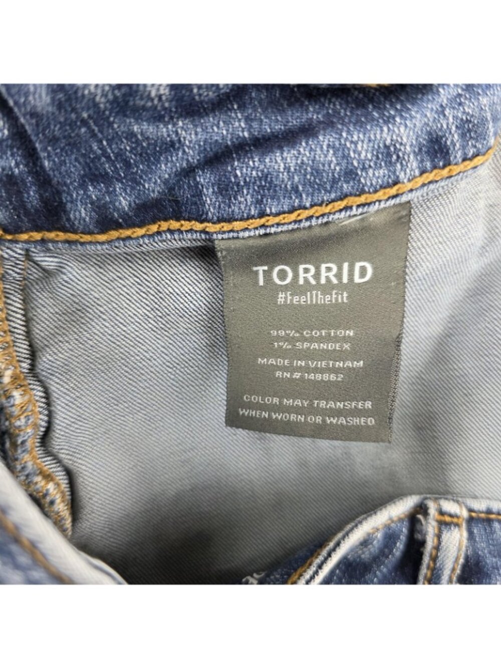 Torrid Jeans Womens 14T High Rise Wide Leg Blue Medium Wash Stretch Denim - Picture 10 of 10